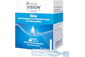 Hylo-Vision Sine Augentropfen – Bei trockenen, brennenden, tränenden Augen und Sandkorngefühl, ideal für unterwegs, leichtviskos, konservierungsmittelfrei, geeignet bei Kontaktlinsen, 20 x 0.4 ml