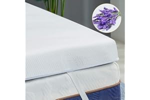 BedStory 10CM Topper Matrimoniale 160x190 cm, Topper in Memory Foam con Profumo di Lavanda, Topper per Materasso Correttore con Rivestimento e Lavabile, Topper per Letto e Divano Letto
