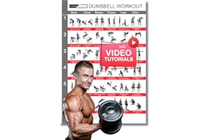 CLEAN SPORTS® Dumbbell Poster d'entraînement avec six exercices de tout le corps à reproduire | Poster de sport Dumbbell pour salle de loisirs ou salle de sport (DinA2)