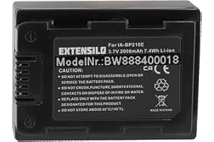 EXTENSILO 1x Akku kompatibel mit Samsung HMX-F50, HMX-F80, HMX-H200, HMX-H200BP Kamera (2000mAh, 3,7V, Li-Ion)