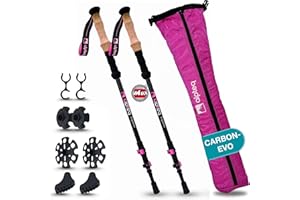 ‎ALPTEQ Alpteq Zugspitze Carbon Wanderstöcke Teleskop – Ultraleichte Trekkingstöcke für Damen, Herren & Kinder | Verstellbar 65–135 cm | Nordic Walking Stöcke mit Korkgriff, Klemmverschluss & Zubehör