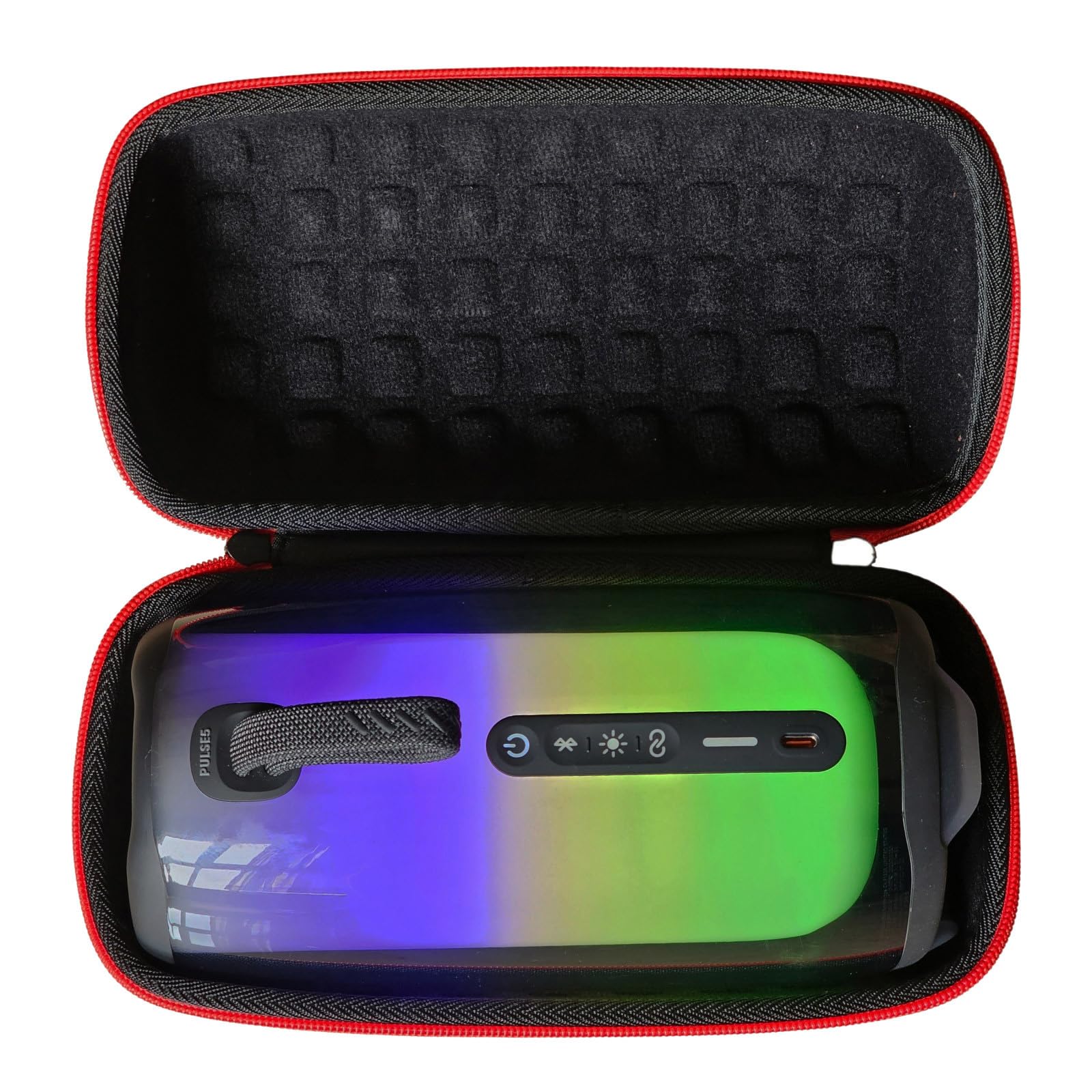 Techzere EVA Case Compatible with Pulse 5 Bluetooth Speaker, Black & Red