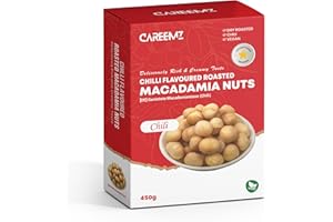 CAREEMZ Noci di macadamia tostate aromatizzate al peperoncino (450 g), sigillate sottovuoto per freschezza, il miglior snack gourmet