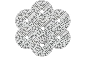 KingBra 7pcs 6 Inch Wet/Dry Diamond Polishing Pads 50-3000 Grit for Granite Stone Concrete Marble Floor Countertop Quartz Polishing