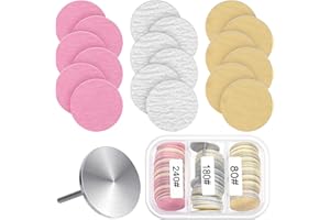 CIATBYYJ 60 discos de lijado para pedicura, 25 mm de papel de lija para uñas con taladro de metal para uñas, broca de repuesto para manicura y pedicura para piel muerta (#80#180#240)