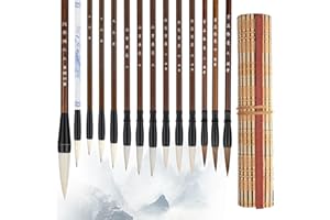 Linkstyle Lot de 14 Pinceaux Calligraphie Chinoise, Tailles Mixtes Pinceau Japonais Sumi éCriture Pinceaux Dessin pour DéButants