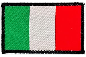 PANDIUI23 Patch ricamate Bandiera Italia con colori ufficiali - Scudo ricamato - Patch motociclistiche ricamate - Patch militari, patch Italia
