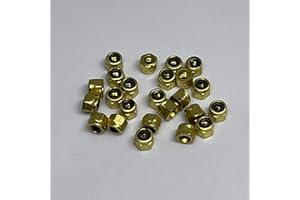LEEFAI 24 Pcs Self Lock Nuts for Pro fingerboard Trucks Upgraded nylon Insert (Gold)