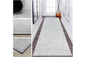 Tadi & Imperio1979, Twist feston 1019, Alfombra Larga Vinilo Trenzado para Pasillo, Cocina o Dormitorio, Color Marfil Plata de Alta Resistencia con Trasera de PVC Antideslizante.