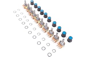 ANGEEK 10 stücke WH148 B10K Dual-Stereo-6-Pin-Potentiometer mit Muttern Und Scheiben