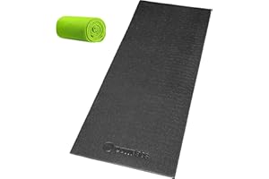 POWR LABS Sweat Proof Indoor Cycling Mat - Stationary Exercise Mat for Carpet Works with Peloton Bike & Wahoo Kickr