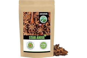 Alpi Nature Star Anise Whole 125g 4.4 oz, Whole Star Anise Pods for Cooking and Mulled Wine