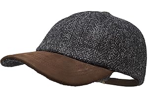 Borges & Scott Munro - Czapka z daszkiem premium - Harris Tweed i skóra nubukowa