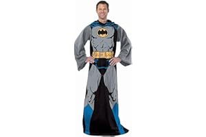 Northwest DC Comic Batman, Batman w kolorze czarnym 117 cm na 180 cm dla dorosłych wygodna narzuta z rękawami firmy