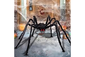Halloween skräck spindlar 200 cm, 60 g elastiska spindlar nät med 10 mini ljuskronor, halloween spindel dekoration, jätte svart plyschljuskrona, för halloween dekoration halloween karneval fest
