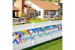 DPKOW Alles Gute zur Jugendweihe Banner Dekoration für Jugendlich, Jugendweihe Garten Außen Deko, Bunt Endlich Erwachsen Banner Deko für Junge Mädchen, 270 * 40cm
