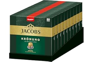 ‎JACOBS Jacobs Kaffeekapseln Krönung Crema, Intensität 6/12, 10 x 20 Getränke, Nespresso* kompatible Kaffee Kapseln, 200 Kapseln