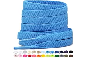 Stepace 2 Paires - Lacets Plats pour Chaussures, Lacets de Remplacement de 8 mm de Qualité Supérieure pour Chaussures de Sport, Chaussures de Ville