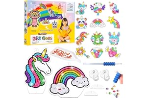 DxxD Diamond Painting Bambini, 5D DIY Pittura Diamante Adesivo Kit, Regali Bambina 4 5 6 7 8 9 10 Anni, Unicorno Kit Lavoretti Creativi, Strumenti da Disegno Mosaico, Attività Creative Regalo Bambina