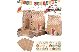 SOBEAU Sacchetti Regalo Natalizi,Sacchetti Natalizi da 24 pezzi,Sacchetti Regalo con Manico,14 x 9,5 x 6 cm Sacchetti Regalo per Caramelle (Pois Bianchi)