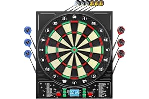 ‎MEJASG Mejasg Dartscheibe Elektronisch mit Deutsche Stimme&LCD-Bildschirm, Elektronische Dartscheibe mit 12 pfeilen, 34 Spiele&355 Variationen, Innovativer Dartautomat Elektronische Dartboard für 1-8 Spieler