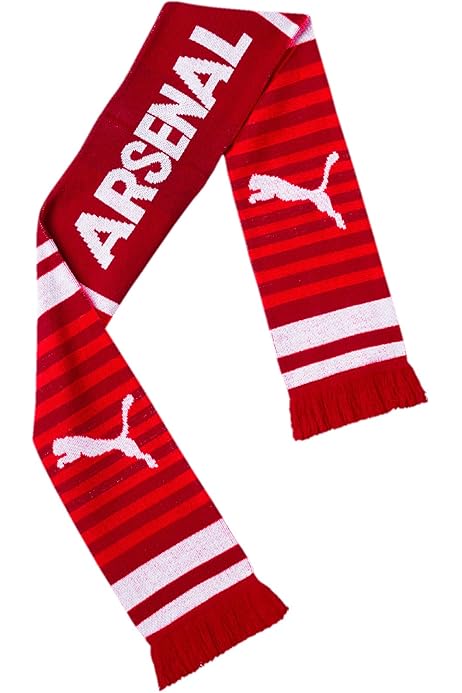 Écharpe De Bar Arsenal FC Officielle – 100% Acrylique, Blason Brodé, Pompons, Réversible