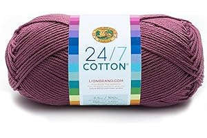 Lion Brand Yarn Company Filati di Cotone, 100% Cotone, Lilla.