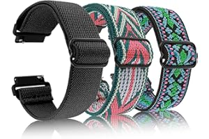 Amaxiu Elastyczny nylonowy pasek do zegarka, regulowany sportowy pasek do zegarka, pleciony pasek do zegarka dla mężczyzn i kobiet, kompatybilny ze smartwatchem