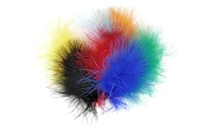 THE BEAD SHOP Marabou Feathers 20 Per Pack, 10-15 cm, Fluffy & Soft, 26 Colours (Assorted Colours - 20 Pack)