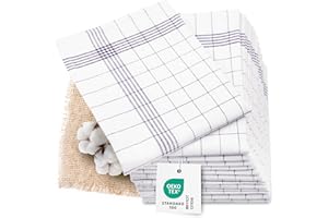 ZOLLNER Juego de 12 paños de Cocina, Lino y algodón, 50x70 cm, Grises