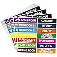Hylabelest Pack of 140 Large Home Moving Labels for Boxes 14 Different Color Coded Stickers House Moving Supply, 25x101mm