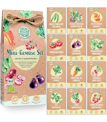 Saatgut Dillmann  Selbstversorger Saatgut Box L Bio  32 Smereien,  einzeln in Keimschutztten verpackt  Holzbox inkl. Pikierholz, Etiketten &  Anbauplan  Ideal fr Eigenanbau im Garten & Hochbeet : Amazon.de: Garten