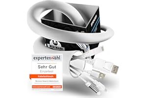 Wertmann Copricavi in neoprene bianco [3m] per gestione cavi TV o PC - Diametro regolabile - Guaina per cavi flessibile bianca, nascondi cavi e proteggi cavo animali domestici - Gestione cavi