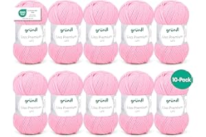 Gründl Filato per Maglia e Uncinetto Lisa Premium Uni (Carattere Morbido e Simile alla Lana, Pratico e Lavabile, 100% poliacrilico, 50 g/133 m, Ferri: 3,5-4,5, 10 gomitoli da 50 g), Baby Rosa Fucsia