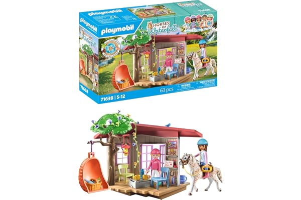 Playmobil 71638 Espace détente avec cavalières - Horses of Waterfall - Comprenant Deux Personnages, Un Cheval et Un Coin Secret pour Les Fournitures - Dès 5 Ans