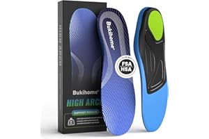 Bukihome Semelles Orthopédiques Soutien de la Voûte Plantaire - Fasciite Plantaire, Épine Calcanéenne, Pieds Plats - Douleurs au Talon et Genou - Semelles Confort Homme Femme(Size XL)