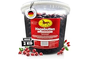 Scheidler horse-direkt Hagebutten getrocknet für Pferde 2kg – Ganze Hagebutte in Spitzenqualität – 100% Natürlicher Vitamin C Booster – Ideales Pferdeleckerli/Zusatzfutter ohne Zuckerzusatz