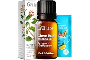 Gya Labs Clove Essential Oil for Oral Care - 100% Pure Natural Clove Oil for Teeth Gums, Hair, Skin & Candle Making - Earthy Spicy Scent (10ml)