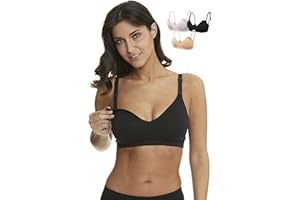 HOFISH 3PACK Full Bust Seamless Nursing Maternity Bras Bralette S-XXL with Extra Bra Extenders & Clips
