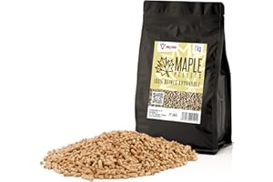 BBQ-Toro Pellet di acero in legno d'acero al 100% | 1 kg | Pellets d'acero per grill, affumicatore, forno per pizza a pellet e sistemi di riscaldamento | Pellet alla griglia
