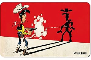 Logoshirt®️ Lucky Luke I Faster Than His Shadow I Tabla de Desayuno I Tabla de Cortar I 23x14cm I Lavable en lavavajillas y Resistente al Calor I Diseño Original con Licencia