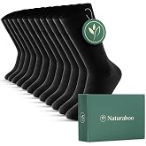 Naturaboo Bambu Crew Klasik &Ccedil;orap - Dikişsiz Burun, Terletmez, Nefes Alabilir, Kutulu - 6 &Ccedil;ift Paket