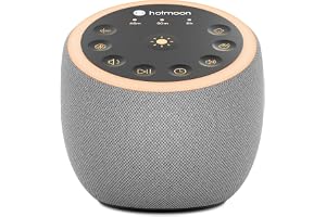 Hotmoon vit brusmaskin med 40 höga effekt, sömnljudmaskin med minnesfunktioner, 8 belysningslägen, USB-strömförsörjning, för sömn och brusreducering i sovrum och kontor