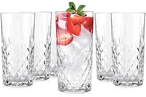 GLASMARK KROSNO 1992 Glasmark Krosno Lot De 6 Verres à Eau Boire En Verre Highball Verres à Cocktail De Forme Classique Résistants Au Lave-Vaisselle Transparents Avec Effet Cristallin 6 x 300 ml