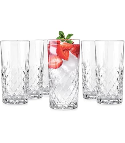 Set 6 Verres à Boire Merzouga Recyclé Bleu 200ml - Nicola Spring