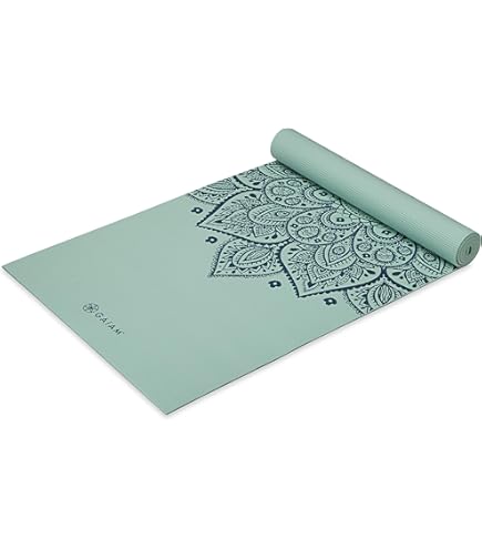 Pilates Mat Gaiam Yoga Mat Premium 6mm Print Reversible Extra