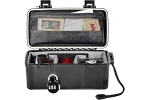 OZCHIN Schwarze Aufbewahrungsbox Robuster Aufbewahrungsbehälter mit Zahlenschloss ABS-Kunststoff-Aufbewahrungsbox Tolles Geschenk für Männer (24 x 13 x 10 cm) (Box)