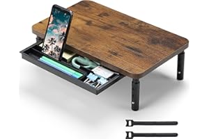 ETHU Réhausseur d'Écran en Bois,Support de Moniteur, organisateur de bureau pour le bureau et la maison, support ergonomique pour ordinateur, imprimante et ordinateur portable