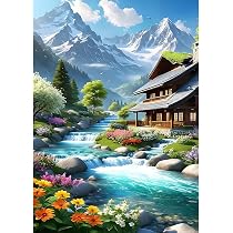 DPHERO DIY Diamantmalerei Set Für Erwachsene – 5D Runde Steine, Blumenmotiv 30x40 Cm