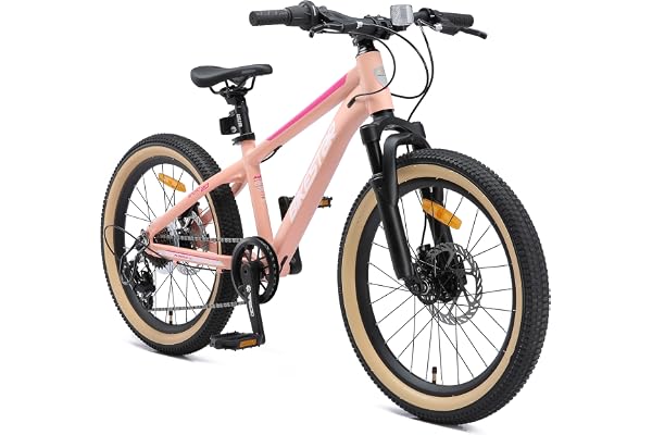 BIKESTAR VTT Vélo Tout Terrain 20" pour Enfants de 6-9 Ans | Bicyclette Cadre 11.5 Pouces 7 Vitesses Shimano, Hardtail, Freins Disque